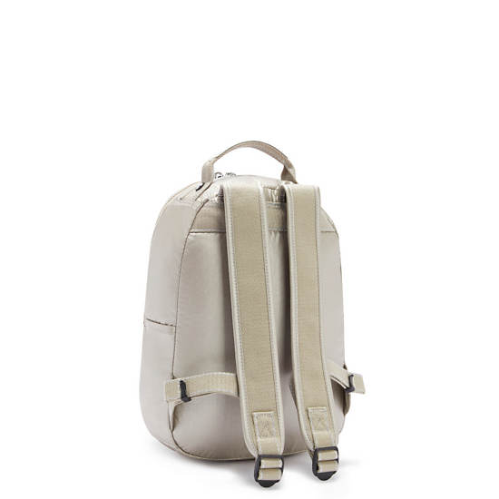 Mochilas Kipling Seoul Small Metallic Tablet Beige | MX 1610MQ